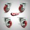 Service Caster 3.5 Inch SS Red Polyurethane Swivel Top Plate Caster Set with 2 Brakes SCC SCC-SS20S3514-PPUB-RED-2-TLB-2 - alternate 1